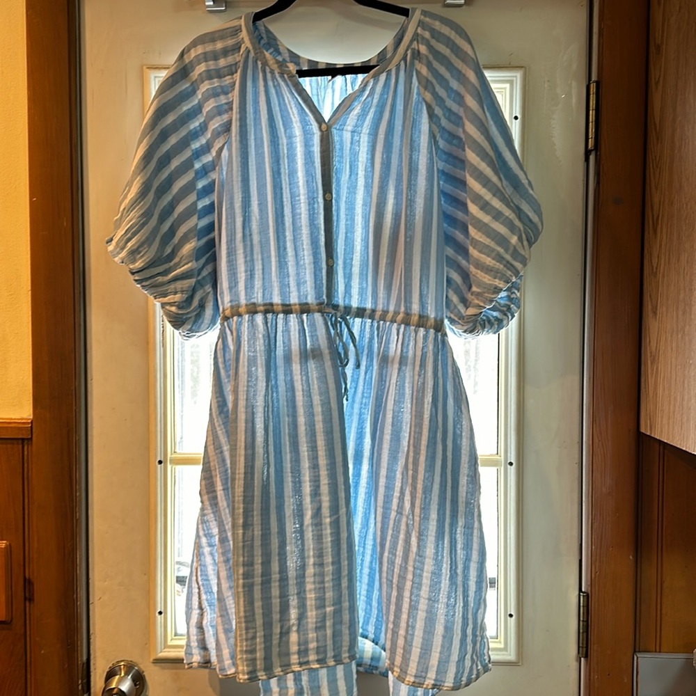 Old navy balloon sleeve striped dress